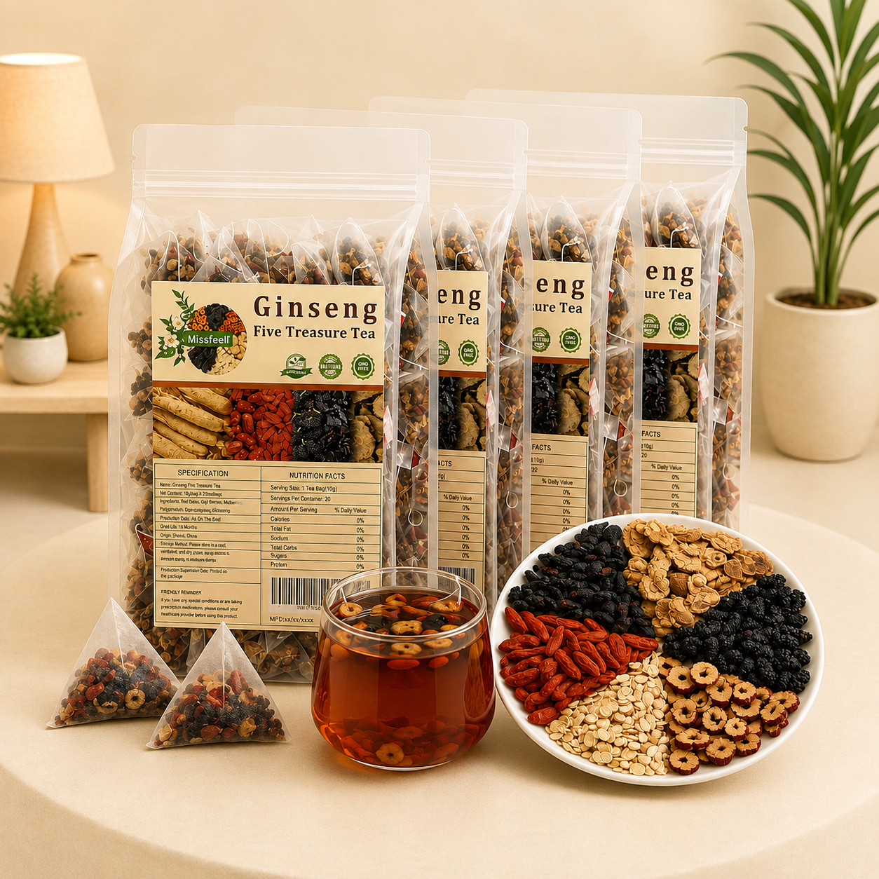 Ginseng Five Treasure Tea